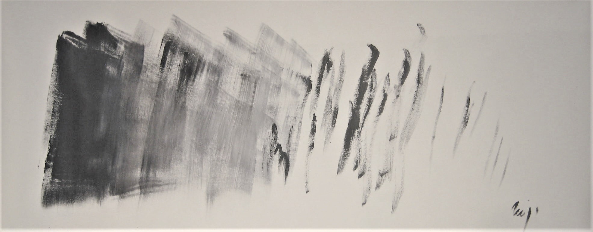 Exposition Délires et rythmes lents, Jacques Mandelbrojt, acrylique sur toile, 240x90 cm, 2015